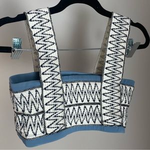 Elysiian bandeau bikini top blue size medium